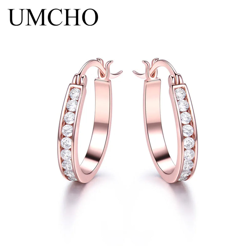 Silver 925 Clip Earrings Women Morganite Wedding Engagement Jewelry