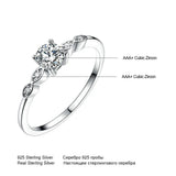 925 Silver CZ Bridal Ring Set Solitaire Engagement Wedding Band