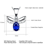 Silver 925 Honey Bee Pendant Necklace Fine Jewelry for Women