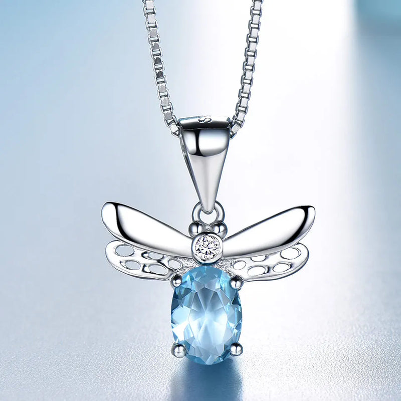 Silver 925 Honey Bee Pendant Necklace Fine Jewelry for Women