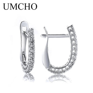 Romantic Clear Gemstone Silver Clip Earrings