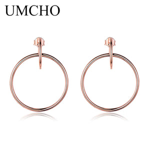 925 Silver Hoop Earrings Big Rose Earrings Wedding Gift Fine Jewelry