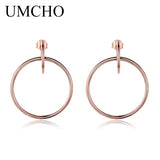 925 Silver Hoop Earrings Big Rose Earrings Wedding Gift Fine Jewelry