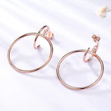 925 Silver Hoop Earrings Big Rose Earrings Wedding Gift Fine Jewelry