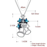 925 Silver Star Crystal Pendant Necklace for Women