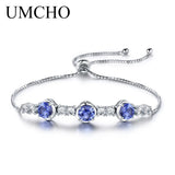 925 Silver Bracelet Tanzanite Adjustable Tennis Bangle Women Fine Jewelry