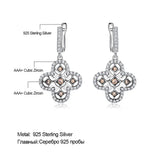 925 Sterling Silver Flower Yellow Zircon Clip Earrings Wedding Engagement