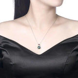925 Silver Crystal Lock Pendant Necklace For Women Girl Wedding