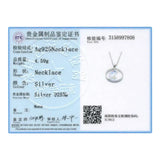 925 Silver Crystal Moon Pendant Necklace for Women - Fine Jewelry