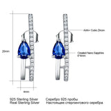 925 Silver Drop Earrings Sapphire Gemstone Wedding Fine Jewelry