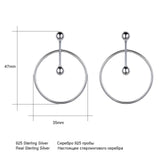 925 Sterling Silver Hoop Earrings Women Party Wedding Jewelry