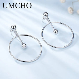 925 Sterling Silver Hoop Earrings Women Party Wedding Jewelry