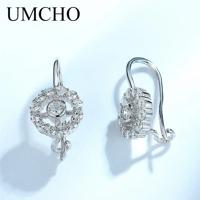 925 Silver Round Clip Earrings for Women