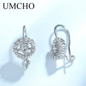 925 Silver Round Clip Earrings for Women