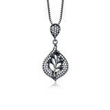 925 Silver Leaf Pendant Necklace Gemstone, Girl Gift Jewelry