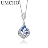 925 Sterling Silver Leaf Pendant Necklace Gemstone Girl Gift Jewelry