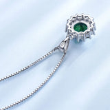 Green Emerald Gemstone Necklace in 925 Sterling Silver
