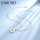 925 Silver Necklace Yellow Heart Pendant Romantic Gift Chain