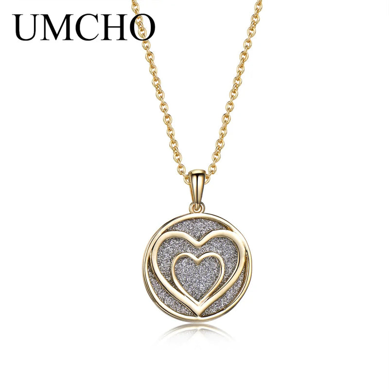 925 Silver Yellow Heart Romantic Necklace with Chain