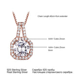925 Silver Rose Pendant Necklace Wedding Anniversary Fine Jewelry