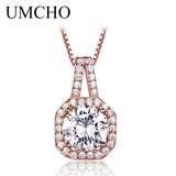 925 Silver Rose Pendant Necklace Wedding Anniversary Fine Jewelry