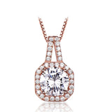 925 Silver Rose Pendant Necklace Wedding Anniversary Fine Jewelry