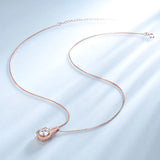 925 Silver Rose Pendant Necklace Wedding Anniversary Fine Jewelry