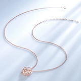 925 Silver Necklace Rose Pink Morganite Charm Heart Pendant