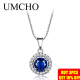Vintage Sapphire September Birthstone Silver Pendant Necklace