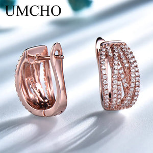 925 Silver Rose Clip Earrings Gift Wedding Anniversary Jewelry