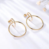 925 Sterling Silver Hoop Earrings Yellow Fine Jewelry Women Party Birthday