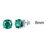 925 Silver Emerald Stud Earrings Anniversary Birthday Jewelry