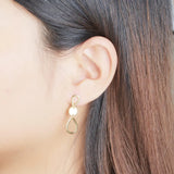 Sterling Silver Geometric Drop Earrings for Women, Fine Jewelry