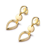 Sterling Silver Geometric Drop Earrings for Women, Fine Jewelry