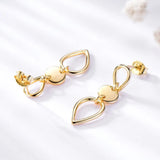 Sterling Silver Geometric Drop Earrings for Women, Fine Jewelry