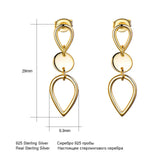 Sterling Silver Geometric Drop Earrings for Women, Fine Jewelry