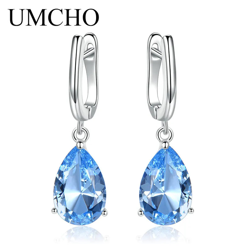 Solid Silver 925 Drop Nano Green Emerald Clip Earrings For Women