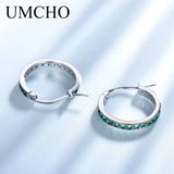 Solid Silver 925 Green Nano Emerald Clip Earrings Women Party Charms