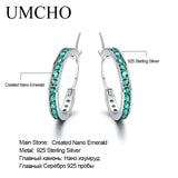 Solid Silver 925 Green Nano Emerald Clip Earrings Women Party Charms