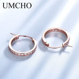 Solid Silver 925 Round Created Nano CZ Clip Earrings For Women