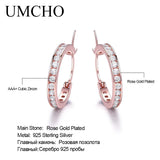 Solid Silver 925 Round Created Nano CZ Clip Earrings For Women