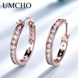 Solid Silver 925 Round Created Nano CZ Clip Earrings For Women