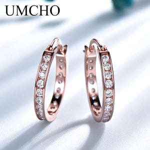 Solid Silver 925 Round Created Nano CZ Clip Earrings For Women