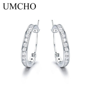 Solid Silver 925 CZ Clip Earrings For Women Birthday Charms Fine Jewelry
