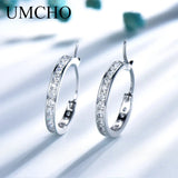 Solid Silver 925 CZ Clip Earrings For Women Birthday Charms Fine Jewelry