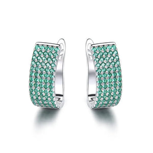 Solid Silver 925 Round Nano CZ Clip Earrings For Women