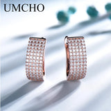 Solid Silver 925 Round Nano CZ Clip Earrings For Women