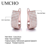 Solid Silver 925 Round Nano CZ Clip Earrings For Women