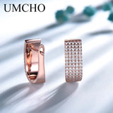 Solid Silver 925 Round Nano CZ Clip Earrings For Women