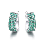 Solid Silver 925 Round Nano CZ Clip Earrings For Women